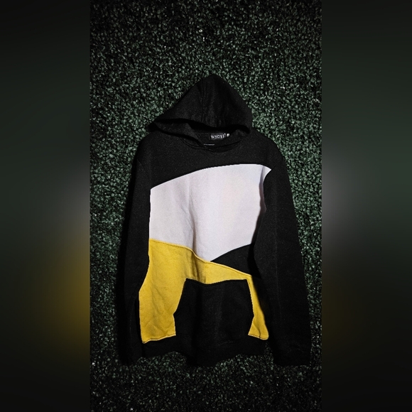 Black and Yellow Colorblock Hoodie - Picture 1 of 3